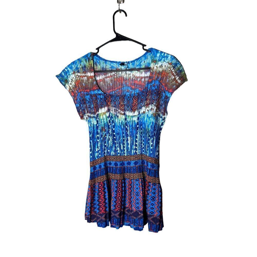 MILANO MULTI-COLOR CRINKLE STRETCHY‎ SLEEVELESS TOP SIZE M